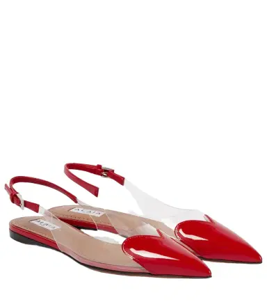 Alaïa Alaïa Le Caur patent leather and PU slingback flats | Thumbnail 1