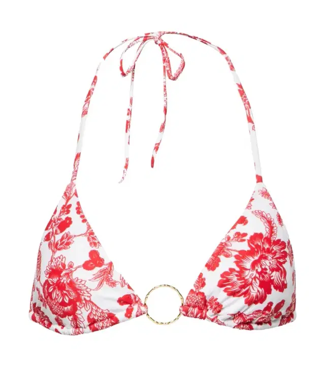 Melissa Odabash Miami ring-detail floral bikini top