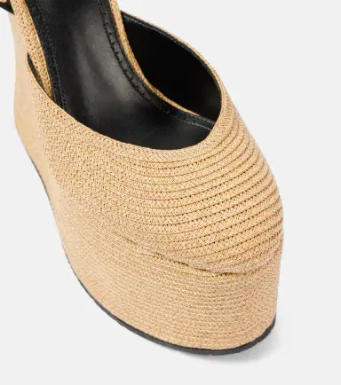 Alaïa Alaïa LA leather-trimmed paper straw wedges | Thumbnail 3 Alaïa Alaïa LA leather-trimmed paper straw wedges | Thumbnail 3