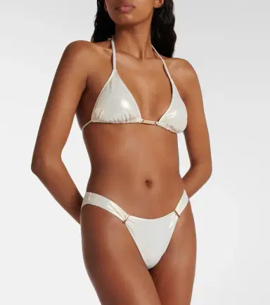 Melissa Odabash Andorra triangle metallic bikini top | Thumbnail 4
