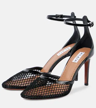 Alaïa Alaïa Leather-trimmed mesh pumps | Thumbnail 3