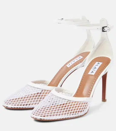 Alaïa Alaïa Leather-trimmed mesh pumps | Thumbnail 4