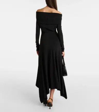 Max Mara Gerla off-shoulder jersey maxi dress | Thumbnail 3