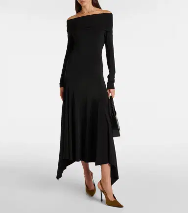 Max Mara Gerla off-shoulder jersey maxi dress | Thumbnail 5