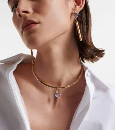 Marina B Trisolina 18kt gold pendant necklace with chalcedony and diamonds | Thumbnail 2