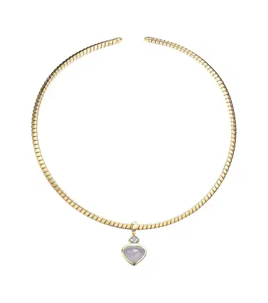 Marina B Trisolina 18kt gold pendant necklace with chalcedony and diamonds | Thumbnail 1