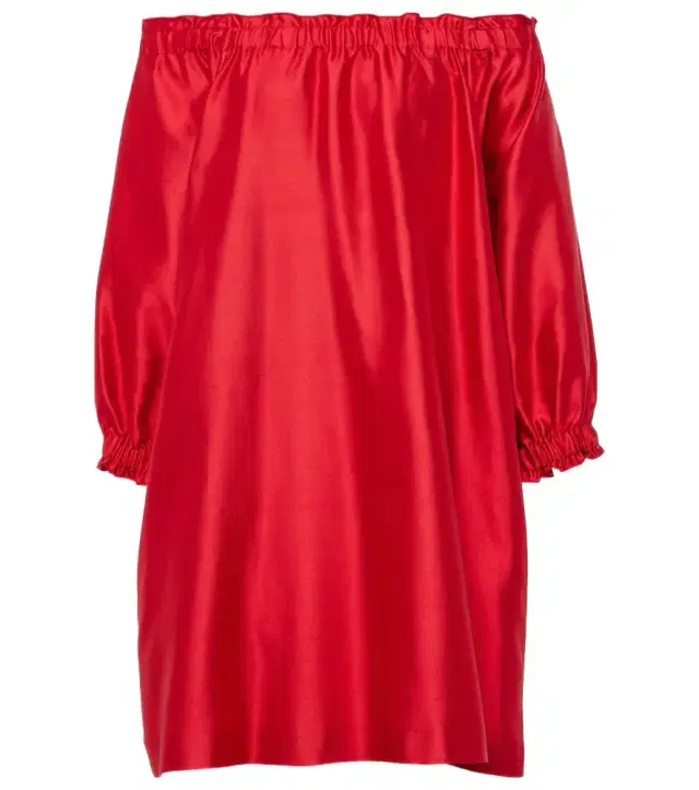 Max Mara Lepre off-shoulder silk and cotton minidress