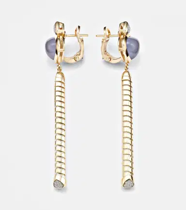 Marina B Trisolina 18kt gold drop earrings with chalcedony and diamonds | Thumbnail 5 Marina B Trisolina 18kt gold drop earrings with chalcedony and diamonds | Thumbnail 5