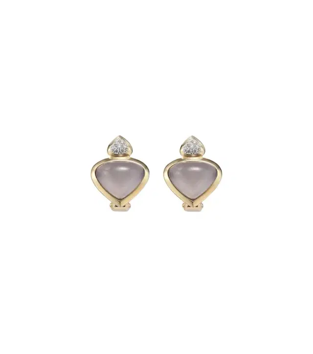 Marina B Trisolina 18kt gold earrings with chalcedony and diamonds