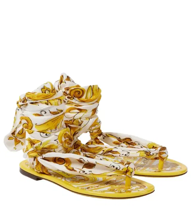 Dolce & Gabbana Printed silk twill sandals