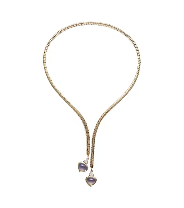 Marina B Trisolina 18kt gold necklace with chalcedony and diamonds