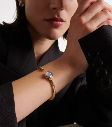 Marina B Trisolina Bypass 18kt gold cuff bracelet with chalcedony and diamonds | Thumbnail 3 Marina B Trisolina Bypass 18kt gold cuff bracelet with chalcedony and diamonds | Thumbnail 3