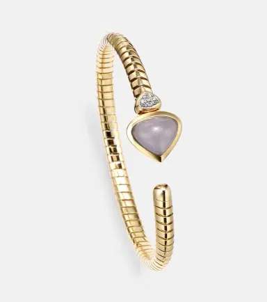 Marina B Trisolina Bypass 18kt gold cuff bracelet with chalcedony and diamonds | Thumbnail 4 Marina B Trisolina Bypass 18kt gold cuff bracelet with chalcedony and diamonds | Thumbnail 4