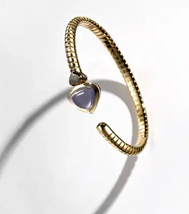 Marina B Trisolina Bypass 18kt gold cuff bracelet with chalcedony and diamonds | Thumbnail 5 Marina B Trisolina Bypass 18kt gold cuff bracelet with chalcedony and diamonds | Thumbnail 5