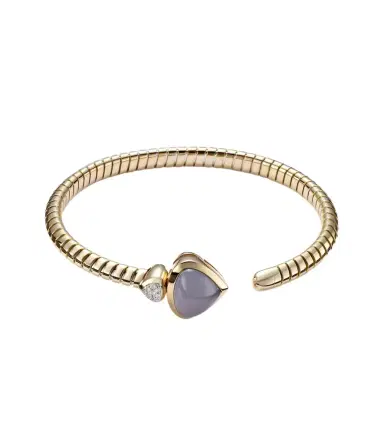 Marina B Trisolina Bypass 18kt gold cuff bracelet with chalcedony and diamonds | Thumbnail 1 Marina B Trisolina Bypass 18kt gold cuff bracelet with chalcedony and diamonds | Thumbnail 1