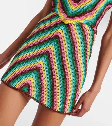Anna Kosturova Striped crochet cotton minidress | Thumbnail 5
