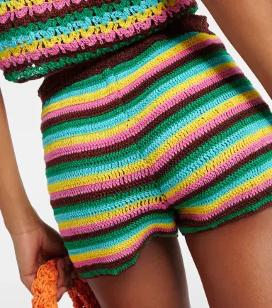 Anna Kosturova Striped crochet cotton shorts | Thumbnail 5
