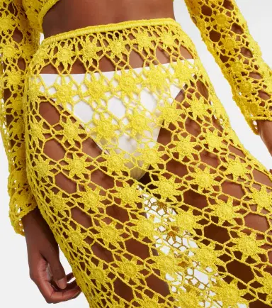 Anna Kosturova Bella crochet cotton maxi skirt | Thumbnail 3