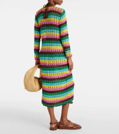 Anna Kosturova Striped crochet cotton beach cover-up | Thumbnail 5