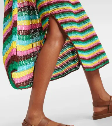 Anna Kosturova Striped crochet cotton midi skirt | Thumbnail 5