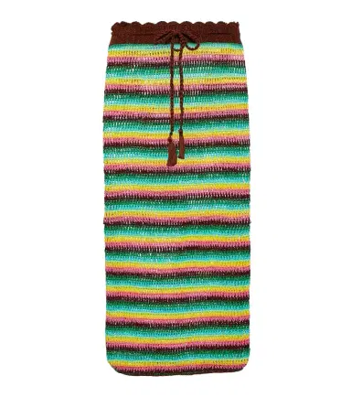 Anna Kosturova Striped crochet cotton midi skirt | Thumbnail 1