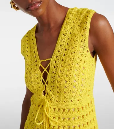 Anna Kosturova Bianca cotton crochet minidress | Thumbnail 3