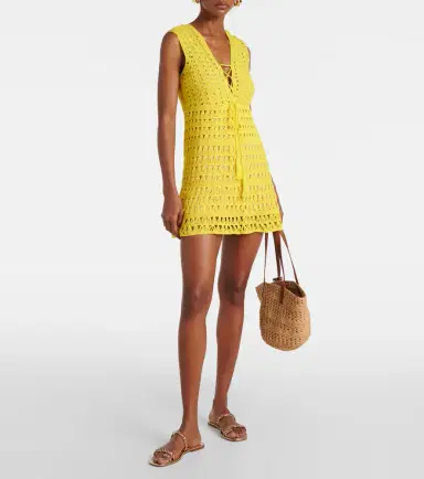 Anna Kosturova Bianca cotton crochet minidress | Thumbnail 4