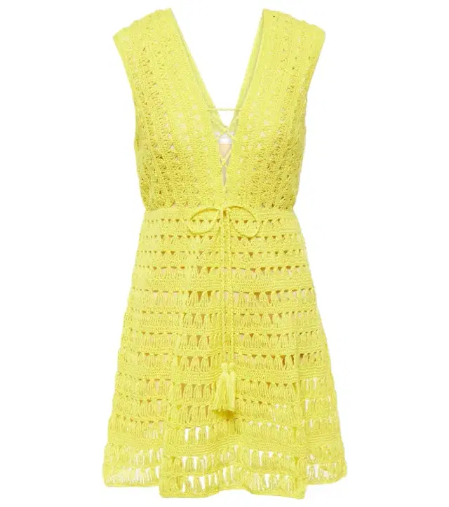 Anna Kosturova Bianca cotton crochet minidress