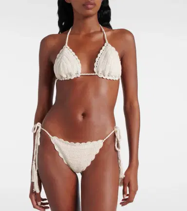 Anna Kosturova Classic crochet cotton bikini bottom | Thumbnail 3