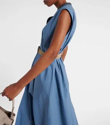 Brunello Cucinelli Embellished cotton poplin maxi dress | Thumbnail 7