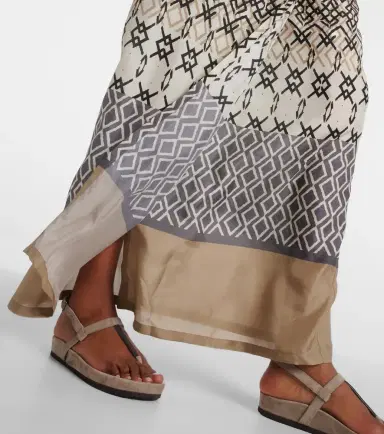 Brunello Cucinelli Printed halterneck silk maxi dress | Thumbnail 4