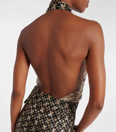 Brunello Cucinelli Printed halterneck silk maxi dress | Thumbnail 5