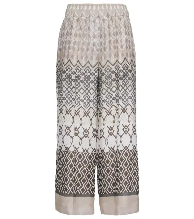 Brunello Cucinelli Printed silk wide-leg pants