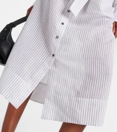 Brunello Cucinelli Striped cotton and silk-blend shirt dress | Thumbnail 2