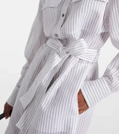 Brunello Cucinelli Striped cotton and silk-blend shirt dress | Thumbnail 5