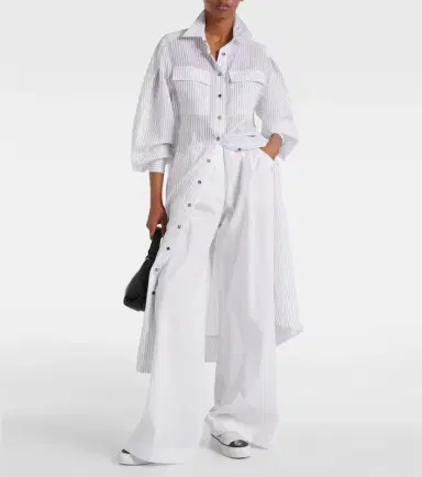 Brunello Cucinelli Striped cotton and silk-blend shirt dress | Thumbnail 7
