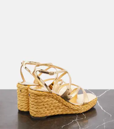Jimmy Choo Ayla metallic leather espadrille wedges | Thumbnail 3 Jimmy Choo Ayla metallic leather espadrille wedges | Thumbnail 3