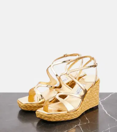 Jimmy Choo Ayla metallic leather espadrille wedges | Thumbnail 4 Jimmy Choo Ayla metallic leather espadrille wedges | Thumbnail 4