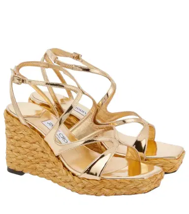 Jimmy Choo Ayla metallic leather espadrille wedges | Thumbnail 1 Jimmy Choo Ayla metallic leather espadrille wedges | Thumbnail 1