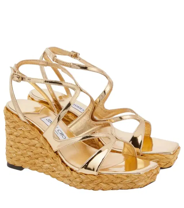 Ayla metallic leather espadrille wedges Ayla metallic leather espadrille wedges
