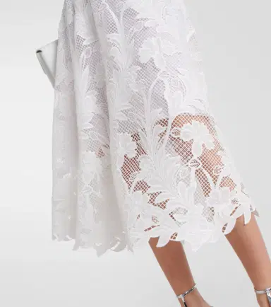 Oscar de la Renta Floral guipure lace midi skirt | Thumbnail 5
