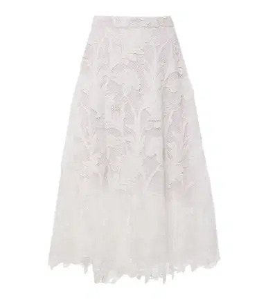 Oscar de la Renta Floral guipure lace midi skirt | Thumbnail 1