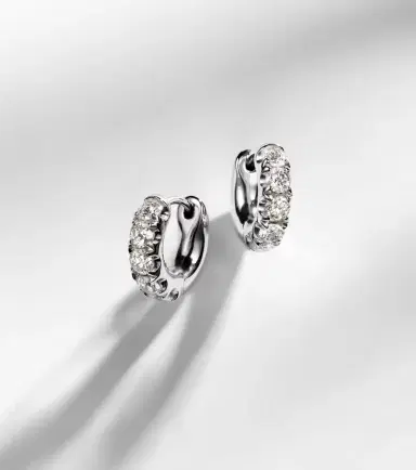 Roxanne First Super Duper 14kt white gold hoop earrings with diamonds | Thumbnail 2