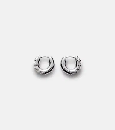 Roxanne First Super Duper 14kt white gold hoop earrings with diamonds | Thumbnail 5