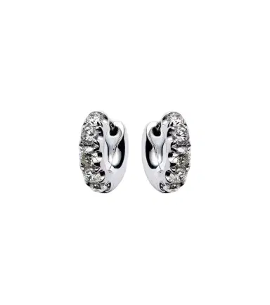 Roxanne First Super Duper 14kt white gold hoop earrings with diamonds | Thumbnail 1