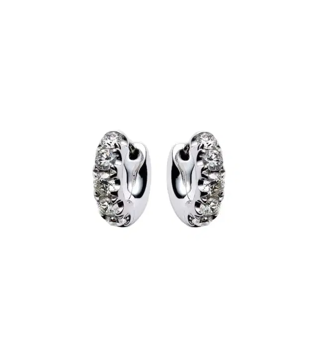 Roxanne First Super Duper 14kt white gold hoop earrings with diamonds