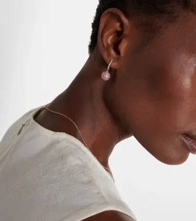 Roxanne First Bauble 14kt gold hoop earrings with diamonds and sapphires | Thumbnail 5