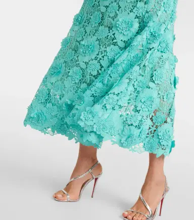 Oscar de la Renta Floral guipure lace midi dress | Thumbnail 2
