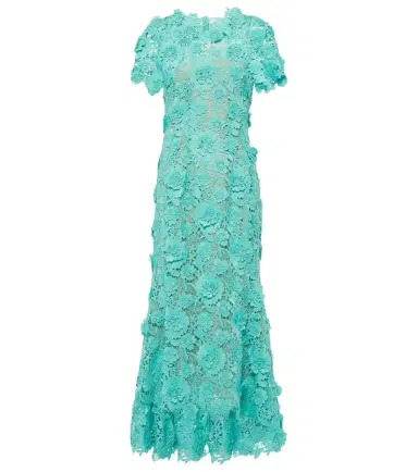 Oscar de la Renta Floral guipure lace midi dress | Thumbnail 1