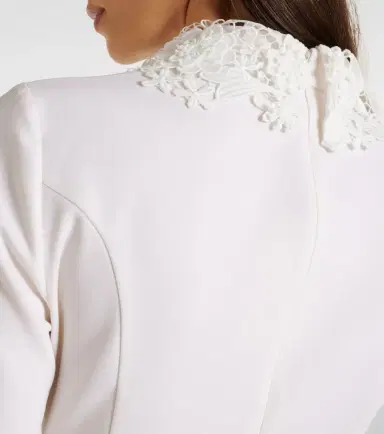 Oscar de la Renta Lace-trimmed wool-blend midi dress | Thumbnail 2